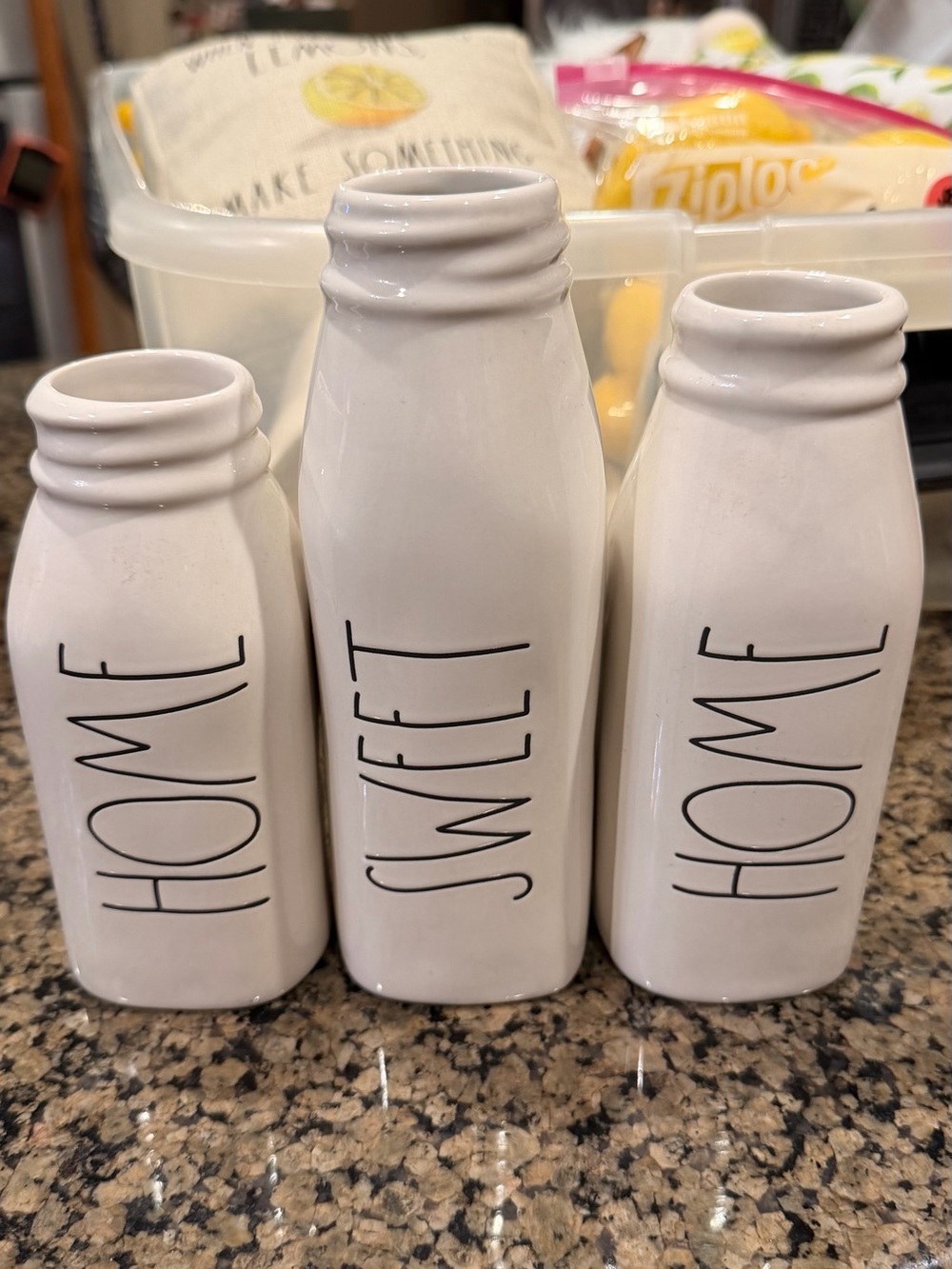 Rae Dunn Ceramic 'Home Sweet Home' Decorative Bottle Set